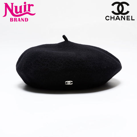 CHANEL COCO Mark 98P Wool 1998 beret black WS21981
