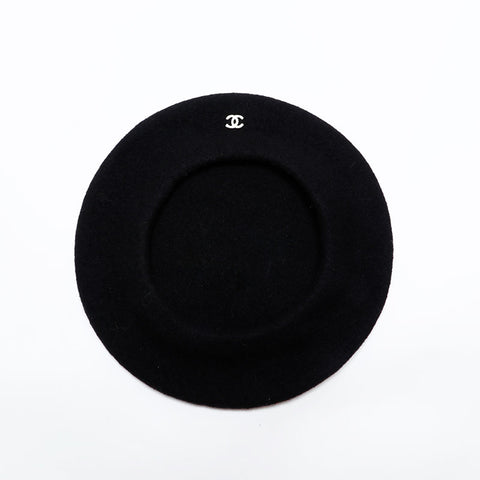 CHANEL COCO Mark 98P Wool 1998 beret black WS21981