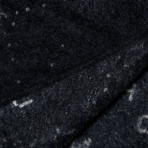 CHANEL Large mohair blend cashmere stole with logo Scarf black WS21983