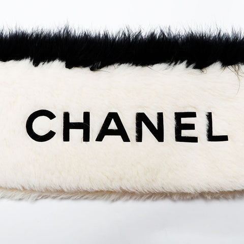 CHANEL 1994 Logo Boa Scarf Ivory WS21985
