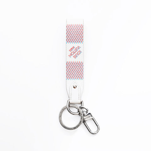 LOUIS VUITTON Damier Spray Dragonne (2022) key ring white WS21989