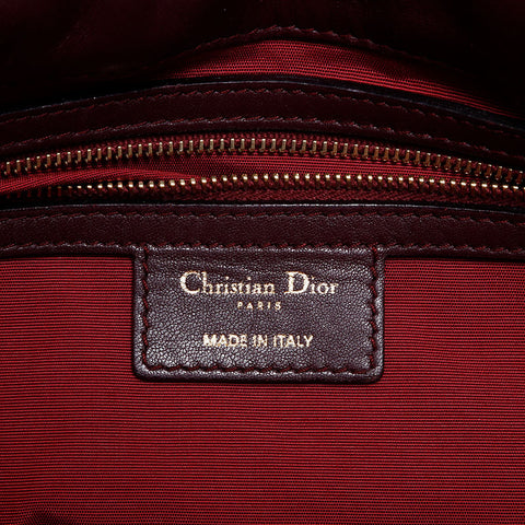 Christian Dior Leather Cannage Chain Flap Shoulder Bag purple WS21990