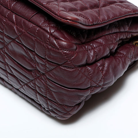 Christian Dior Leather Cannage Chain Flap Shoulder Bag purple WS21990