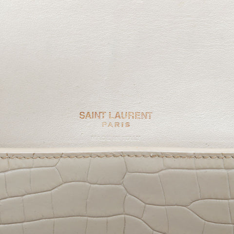 YVES SAINT LAURENT Mini Embossed Leather Phone Case Shoulder Bag beige WS21991
