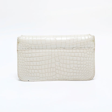 YVES SAINT LAURENT Mini Embossed Leather Phone Case Shoulder Bag beige WS21991