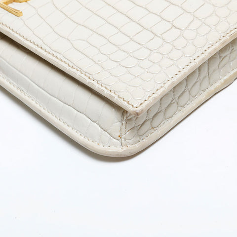YVES SAINT LAURENT Mini Embossed Leather Phone Case Shoulder Bag beige WS21991