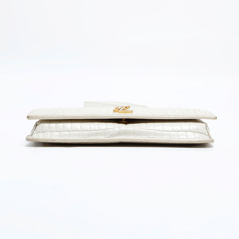 YVES SAINT LAURENT Mini Embossed Leather Phone Case Shoulder Bag beige WS21991