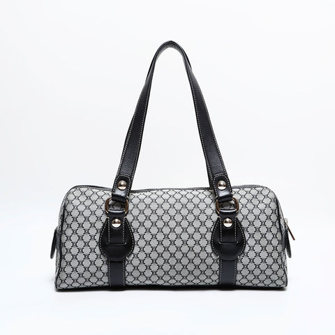 CELINE Macadam Canvas Boston Bag Handbag black WS21992