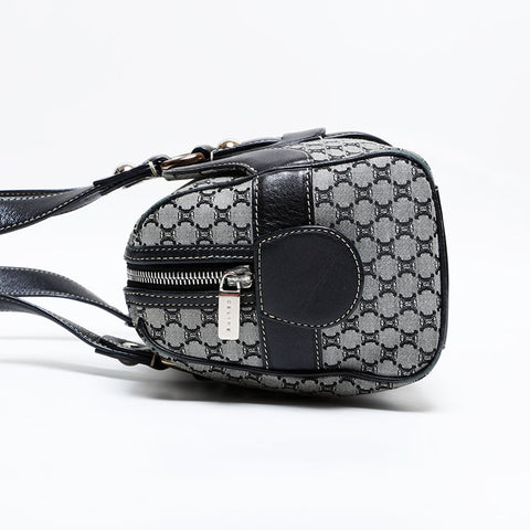 CELINE Macadam Canvas Boston Bag Handbag black WS21992