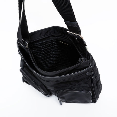 PRADA Nylon Shoulder Bag black WS21993