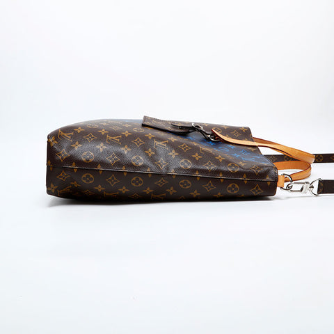 LOUIS VUITTON 2015 Monogram Cabas NS Shoulder Bag Brown WS21995