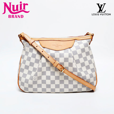 LOUIS VUITTON 2011 Damier Azur Siracusa PM Shoulder Bag white WS21996