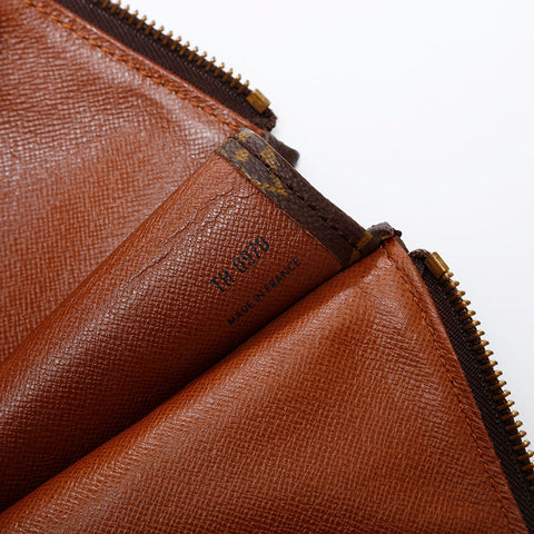 LOUIS VUITTON 1990 Monogram Porte-Document Clutch bag Brown WS22001