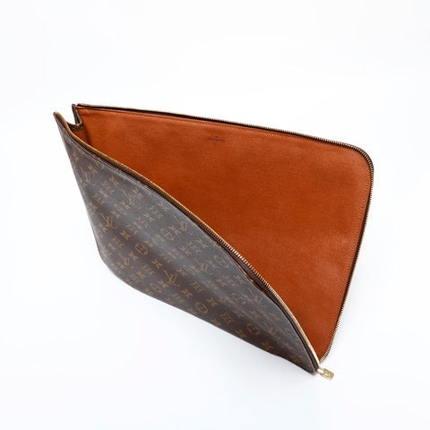 LOUIS VUITTON 1990 Monogram Porte-Document Clutch bag Brown WS22001