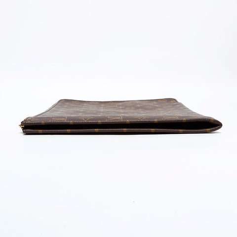 LOUIS VUITTON 1990 Monogram Porte-Document Clutch bag Brown WS22001