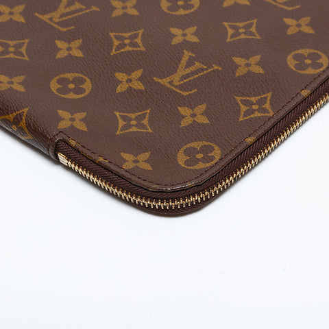 LOUIS VUITTON 1990 Monogram Porte-Document Clutch bag Brown WS22001