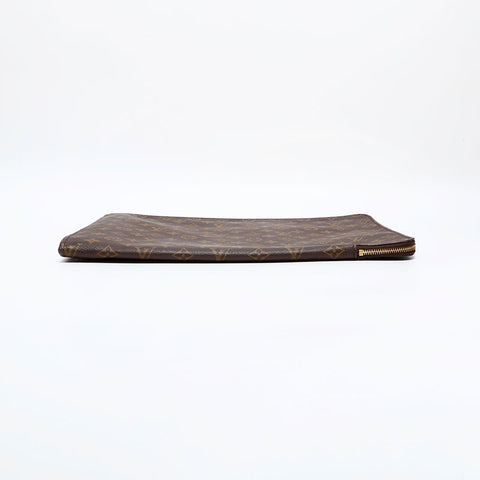 LOUIS VUITTON 1990 Monogram Porte-Document Clutch bag Brown WS22001