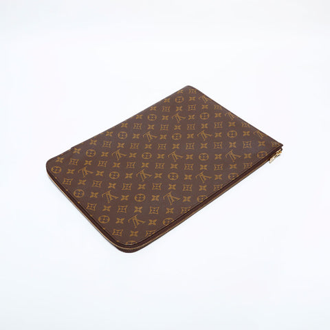 LOUIS VUITTON 1990 Monogram Porte-Document Clutch bag Brown WS22001