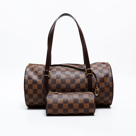 LOUIS VUITTON 2005 Damier Papillon 30 Shoulder Bag Brown WS22003