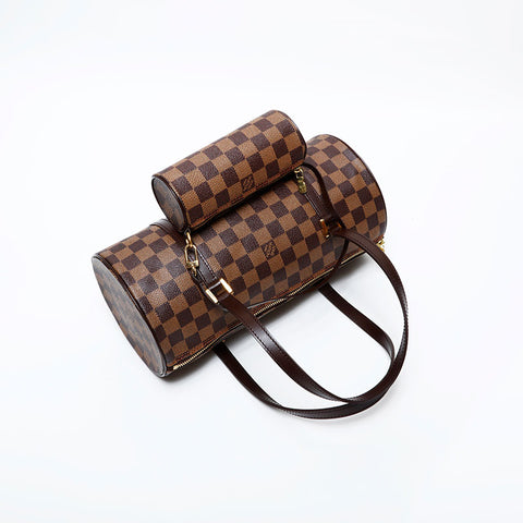 LOUIS VUITTON 2005 Damier Papillon 30 Shoulder Bag Brown WS22003