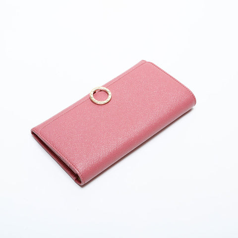 ブルガリ BVLGARI クリップ レザー ラージ 長財布 ピンク WS22017