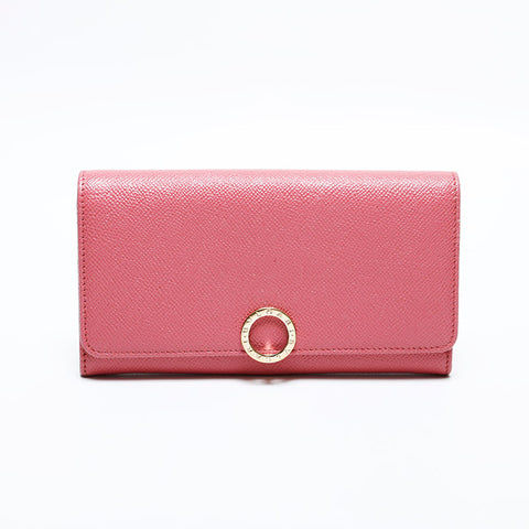 ブルガリ BVLGARI クリップ レザー ラージ 長財布 ピンク WS22017