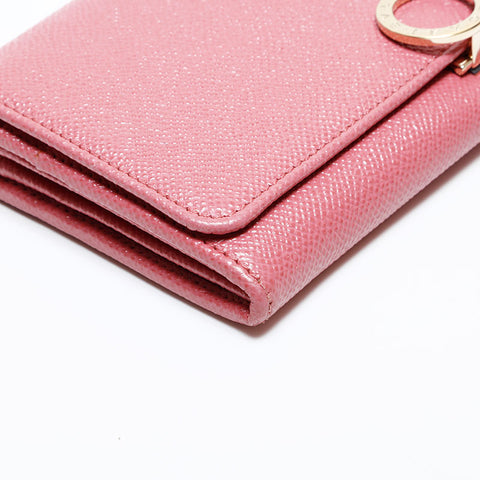 BVLGARI Clip Leather Large Purse pink WS22017