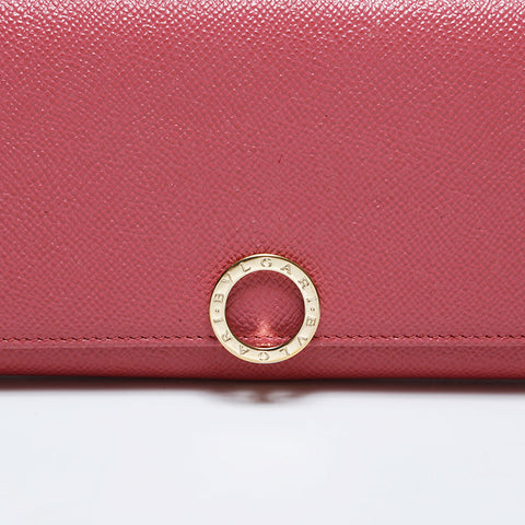 ブルガリ BVLGARI クリップ レザー ラージ 長財布 ピンク WS22017