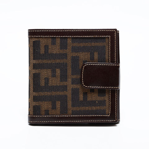 フェンディ FENDI ズッカ キャンバス 二つ折り財布 ブラウン WS22018