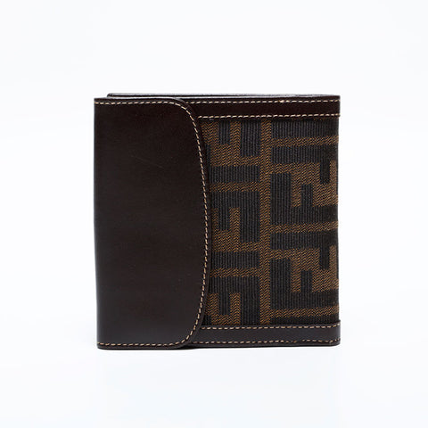 フェンディ FENDI ズッカ キャンバス 二つ折り財布 ブラウン WS22018