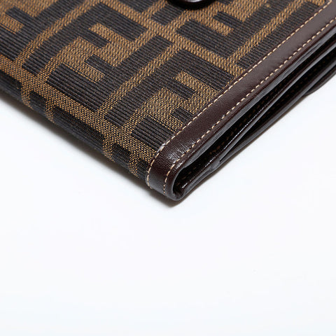 フェンディ FENDI ズッカ キャンバス 二つ折り財布 ブラウン WS22018