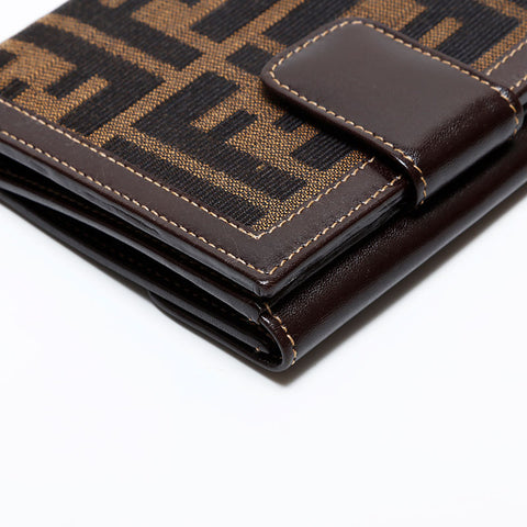 フェンディ FENDI ズッカ キャンバス 二つ折り財布 ブラウン WS22018