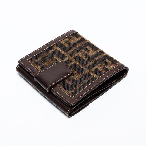 フェンディ FENDI ズッカ キャンバス 二つ折り財布 ブラウン WS22018