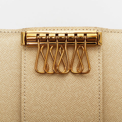 LOUIS VUITTON 2014 Damier Azur Multicles 6 Key holder  white WS22019