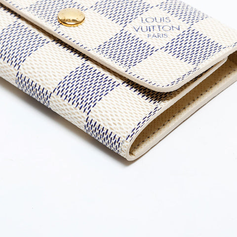 LOUIS VUITTON 2014 Damier Azur Multicles 6 Key holder  white WS22019