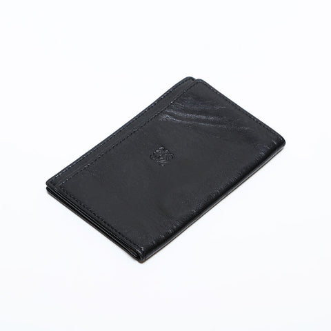 極美品 ロエベ LOEWE ラムスキン レザー アナグラム 名刺入れ カードケース ブラック WS22021