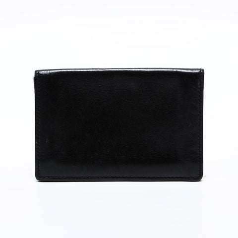 極美品 ロエベ LOEWE ラムスキン レザー アナグラム 名刺入れ カードケース ブラック WS22021