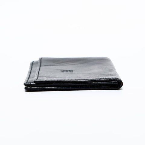 極美品 ロエベ LOEWE ラムスキン レザー アナグラム 名刺入れ カードケース ブラック WS22021