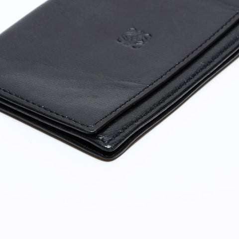極美品 ロエベ LOEWE ラムスキン レザー アナグラム 名刺入れ カードケース ブラック WS22021