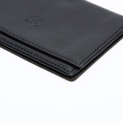 極美品 ロエベ LOEWE ラムスキン レザー アナグラム 名刺入れ カードケース ブラック WS22021