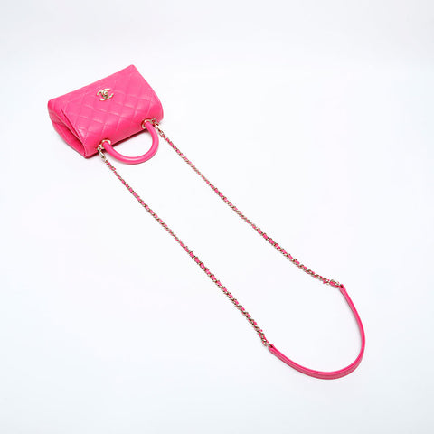 CHANEL Coco Handle XS Mini Caviar 2-way Matelasse Shoulder Bag pink WS22031