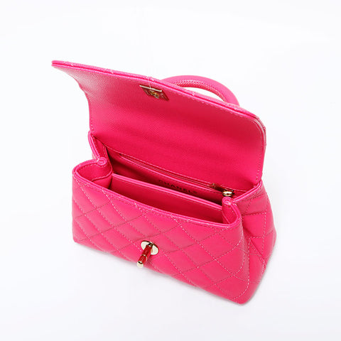 CHANEL Coco Handle XS Mini Caviar 2-way Matelasse Shoulder Bag pink WS22031