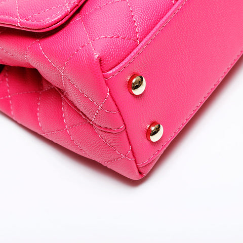 CHANEL Coco Handle XS Mini Caviar 2-way Matelasse Shoulder Bag pink WS22031