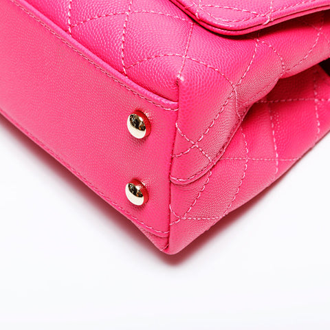 CHANEL Coco Handle XS Mini Caviar 2-way Matelasse Shoulder Bag pink WS22031