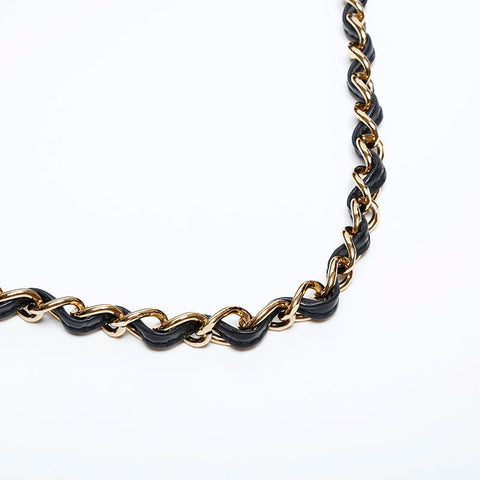 シャネル CHANEL 7番台 2002-2003 チョコバー チェーン ショルダーバッグ ブラック WS22033