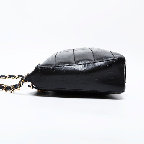 CHANEL No. 7 2002-2003 Chocolate Bar Chain Shoulder Bag black WS22033