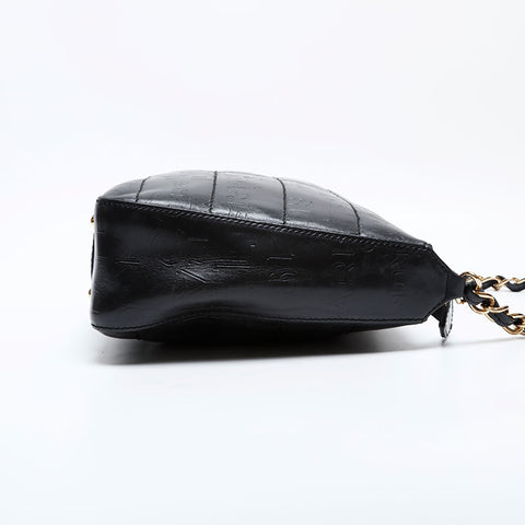 CHANEL No. 7 2002-2003 Chocolate Bar Chain Shoulder Bag black WS22033
