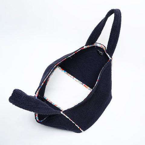 CHANEL Coco Mark Beach Bag with Terry Pile Tote Bag Navy WS22036