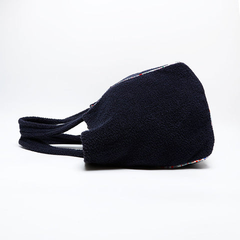 CHANEL Coco Mark Beach Bag with Terry Pile Tote Bag Navy WS22036