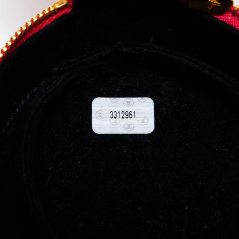 CHANEL No. 3 1994-1996 Caviar COCO Mark Pouch pink WS22038